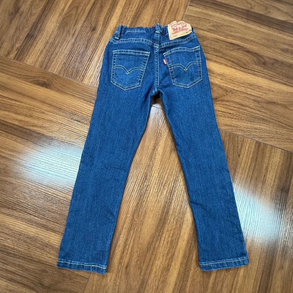 Levis 510 Performance Skinny Jeans Boys Size 5 Blue Denim Adjustable Waist